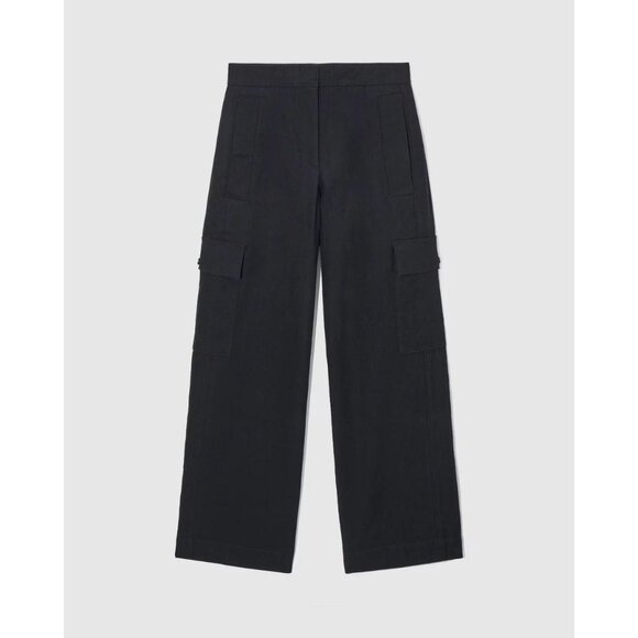 COS Black Cotton Canvas High Rise Wide Leg Cargo Pants, Size 2 - Picture 6 of 15